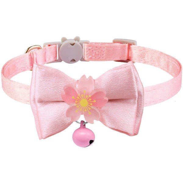 Breakaway Cat Collar, COZIRAE Bowtie Kitty Collar with Flower, Cat
