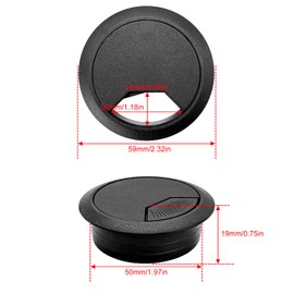 LICQIC 2 Pcs 50mm Desk Cable Grommets, Round Desk Cable Hole Cover, Computer Desk Cable Hole Caps, for Desktop Cable Organizer