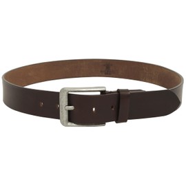 Gusti Kara Plain Leather Belt with Silver Buckle Suit Belt Men's Brown Leather (110), brown