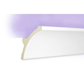 KF702 LED Profile Polyurethane Indirect Lighting with Stucco Strips, Light and Opaque, 2 Metres, Decoration, Corners, Spotlights, Interior Angle Strips