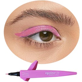 Metfdlaig Pink Liquid Eye Liner Pen with Ultra Fine Felt Tip, 24 Hours Waterproof & Smudge-proof Eyeliner Pen, Quick Drying Formula Long Lasting High-Pigmented Eye Makeup Gift Kit(Pink)