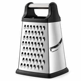 4-Sided Stainless Steel Box Grater for Vegetable Prep – Multi-Surface Grating and Slicing for Everyday Cooking
