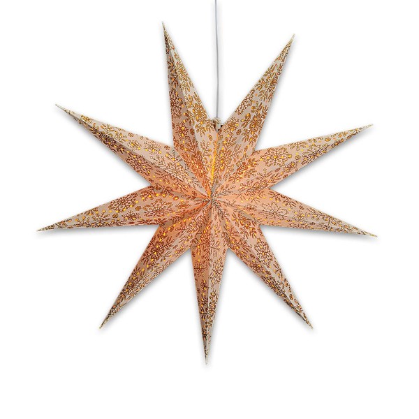 Illuminated 5-Point Star in White - 60 cm Paper Star,