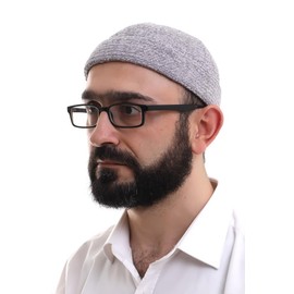 ihvan online Kufi Hats for Men, Taqiya, Takke, Turkish Muslim Winter Velvet Roll-up Edge Caps, Peci, Islamic Prayer Skullcap, Islamic Gifts, Grey