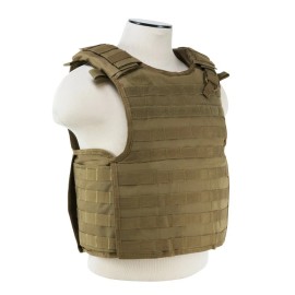 VISM Quick Release Plate Carrier Vest MED-2XL Adjustable Tactical Shooting  - Tan