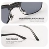 Cyxus Tinted Sunglasses for Women Men Trendy Browline Frame Sunglasses