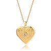 Badu Gold Initial D Necklace for Women Heart Photo Lockets