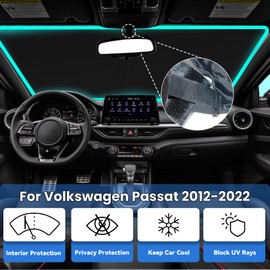 PAIMOHO Car Front Windshield Sun Shade for Volkswagen VW Passat 2012-2022, Car Window SunShades Shield Cover Sun Visor Protector with 240T Reflective Fabric UV & Sun Heat Protection Accessories