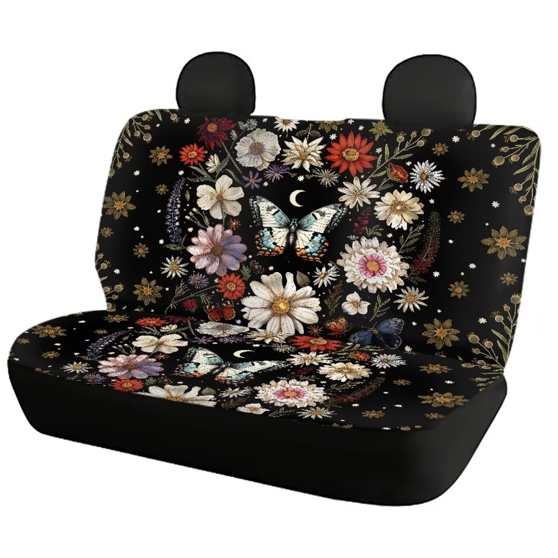 Bulopur Butterfly Floral Front and Rear Bench Protector Full Set