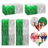4P Metallic Foil Fringe Tinsel Table Skirts for Rectangle Tables