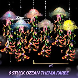 Jellyfish Lantern Luminous Jellyfish Lamp Hanging Jellyfish Lamp Hanging Jellyfish Lamp for Decorative Atmosphere Lighting Children's Room Birthday Party Pack of 6