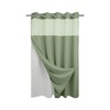 River Dream Green Heavyweight No Hooks Required Shower Curtain with