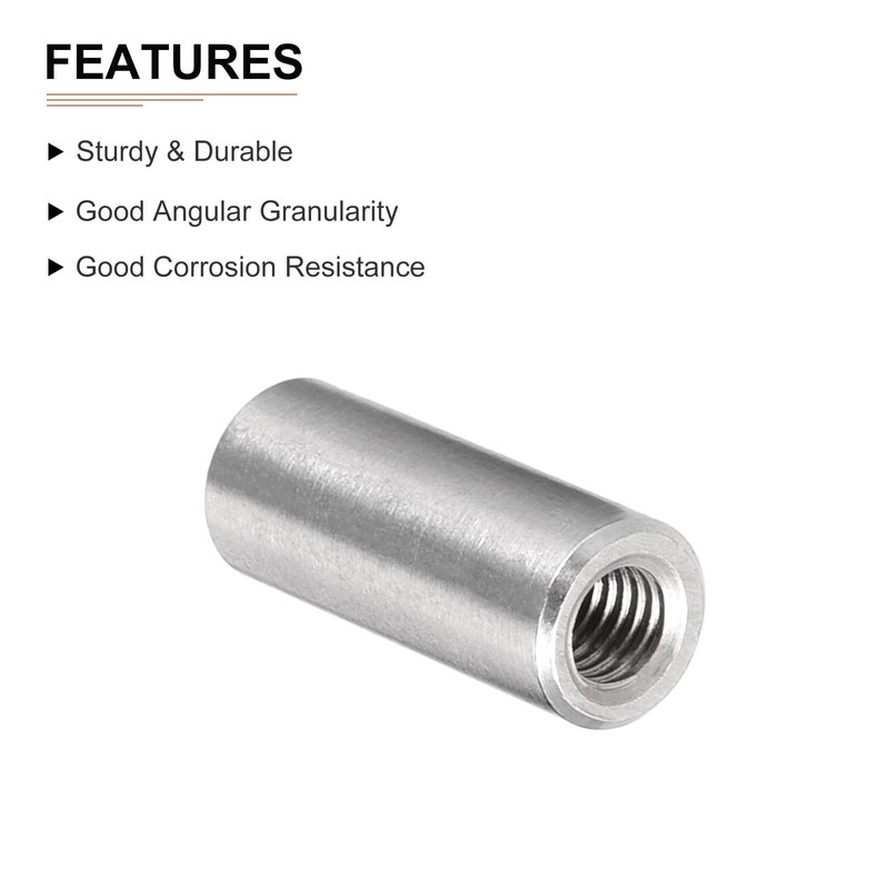 DTGN 5pcs M6x25mm(DxL) Round Coupling Nuts for Machine Connecting 304