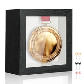 MUXIUNT 3x3 Small Square Shadow Box Picture Frame Display Case with Soft Linen Back,Small Mini Tiny Black Deep Shadow Memory Box Frame 3x3 for Nsect Specimen Baby Wedding Pet Graduation Medal Souvenir