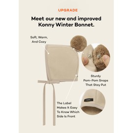 Konny Baby Fleece Winter Bonnet for Infant, Newborn Babies - Beige 12M