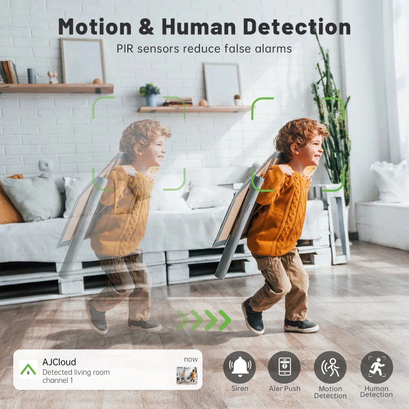 WESECUU Smart WiFi 3MP Battery Solar Color Night Vision Two