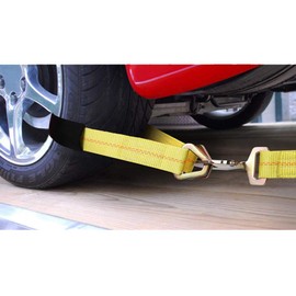 Autofonder Axle Tie Down Straps - Lab Inspected 10,000lb. Break Strength - Heavy Duty Protective Sleeves & D Rings to Ensure Peace of Mind - Used for Car Engine Hoist, Truck, Trailer, UTV (4-Pack Set)