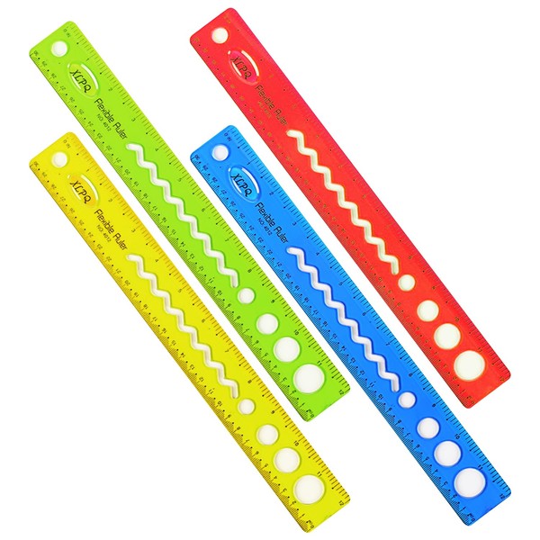 Tabanzhe 4 Pcs 30cm Shatter Resistant Rulers - Bendable, Flexible,