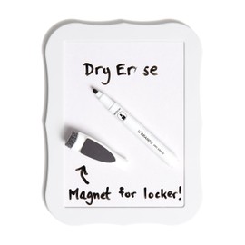 U Brands White Locker Accessory Kit, with Magnets, Mirror, Whiteboard, Marker, Cup, 6 Pieces