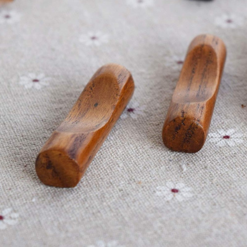 6 Pieces Natural Wooden Chopstick Rest Stands Spoon Rest Dinner