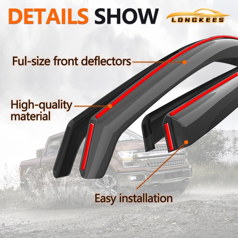 in-Channel Window Visors Rain Guards FIT Jeep Wrangler JL 2018-2025/Gladiator