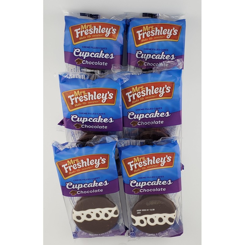 Mrs. Freshley's Cream Filled Chocolate Cupcakes 2-pack | 6 Count