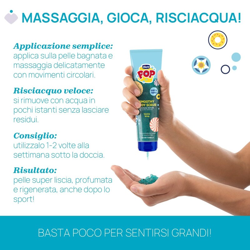 Chicco POP Smoothy Scrub Corpo Bambini e Ragazzi 150ml, Scrub