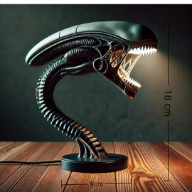 Klein bottle Lamps Sci-Fi LED Desk Lamp 18cm - Extraterrestrial Creature Resin Night Light, Black Space-Themed Decor for Bedroom/Office, Collectible Home Lighting Gift (2)