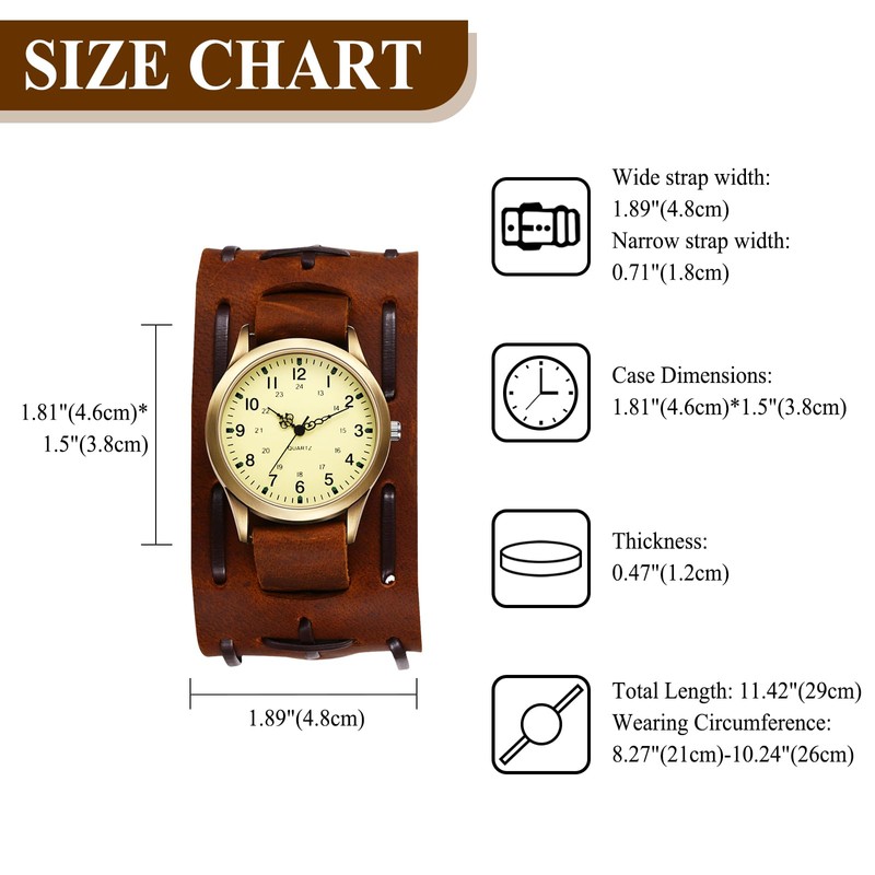 アンティーク 腕時計 メンズ 本革ベルト アナログ表示: スポーツウォッチ ロックパンク 防水 クォーツ時計 メンズウォッチ