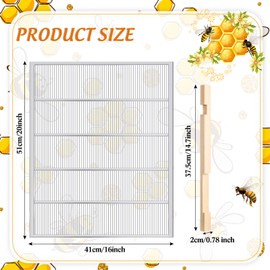 MorningRo 1 Pcs Metal Queen Excluder 1 Pcs Beehive Entrance Reducer for 10 Frame Hive Wood Hive Entrance Protector Separates Queen Bees for Beekeeping Separating Queen Bee from Honey