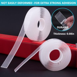 Leyibo Double Sided Tape Heavy Duty, 1 Inch x 10 Ft Removable Mounting Nano Adhesive Tape, Washable and Reusable Hanging Stripe Wall Tape Sticky Poster Picture Carpet Tape for Decoration