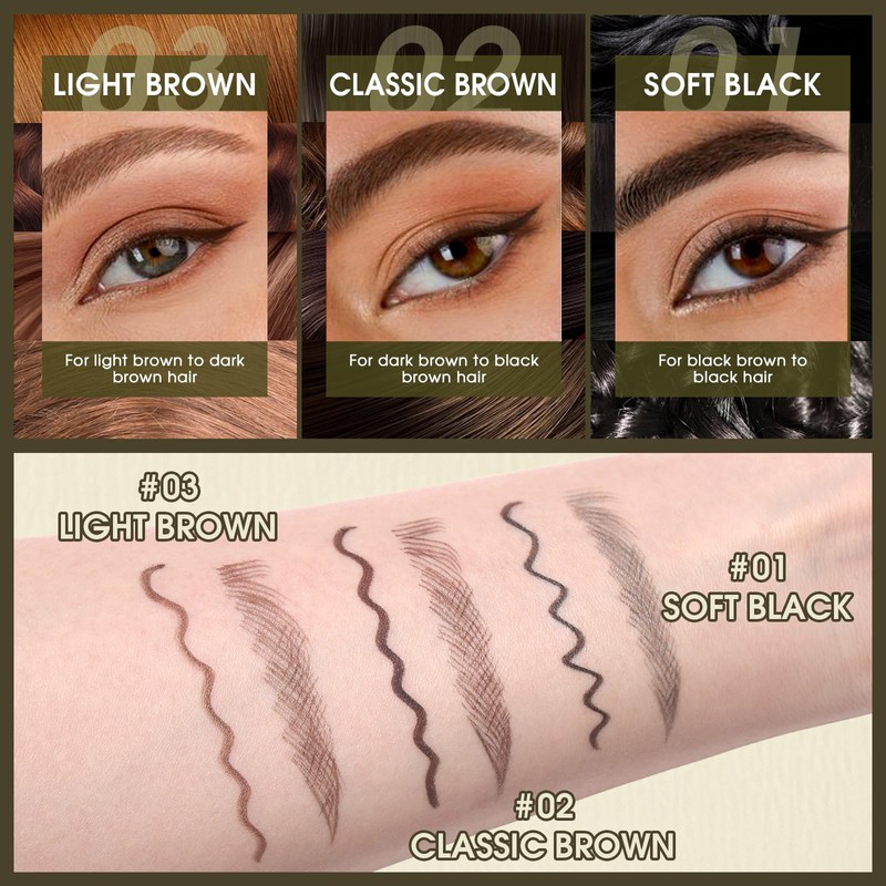 UCANBE Eyebrow Pencils for Women with Spoolie Brush, Dual-Ended Eyebrow