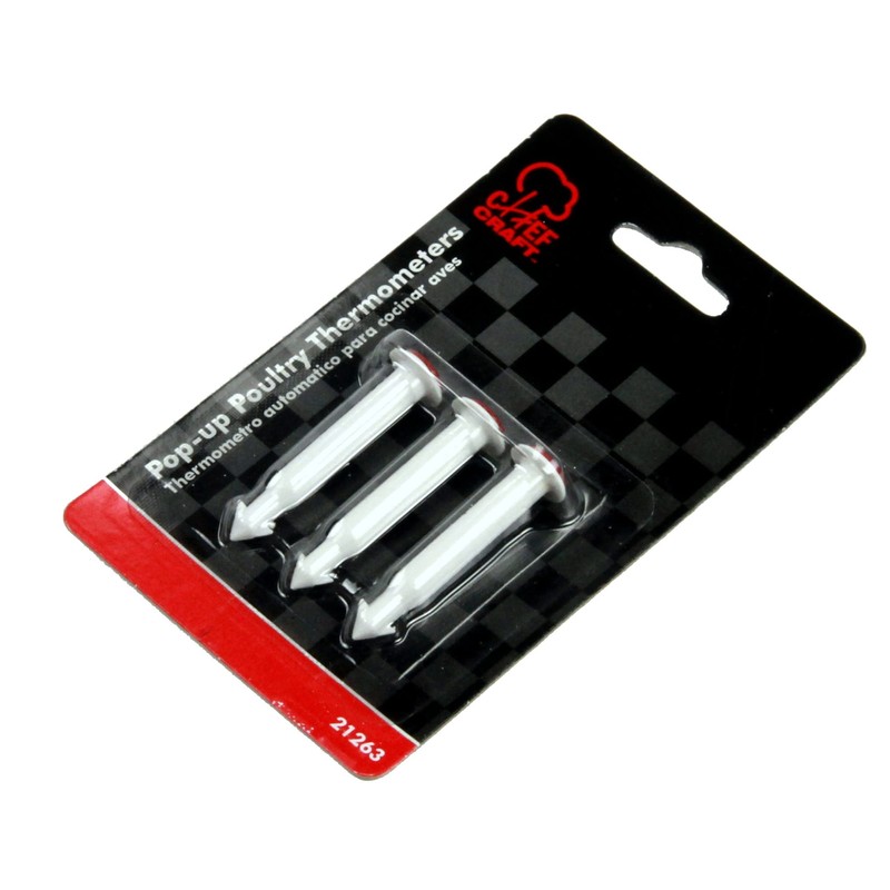 Chef Craft Basic Plastic Pop-up Poultry Thermometer, 2 inches in