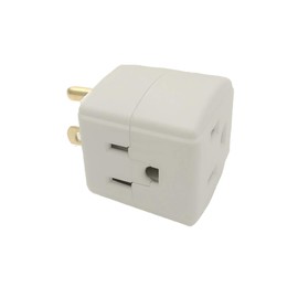 Wideskall® 5-Packs Grounded 3 Outlet ETL Certified Cube Wall Tap Adapter (Light Grey)