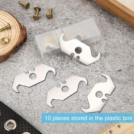 Mudder Utility Hook Blades Steel Hook Razor Knife Blades for Roofing and Carpet with Plastic Box(30)