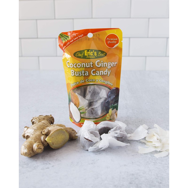 Chef Eric's Coconut Ginger Busta Candy, Jamaican candy like Colombian