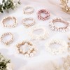 Ahoney 9Pcs Pearl Hair Ties Elastic Hair Scrunchies Hold Crystal
