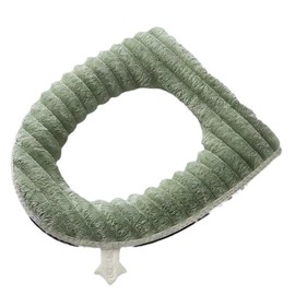 Soft Toilet Seat Cushion Washable and Comfortable Toilet Seat Cover Pads Reusable Thicker Warmer Cover Pads with Zipper (Green)