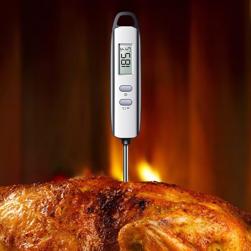 ANSTA Super Fast Meat Thermometer Silver Instant Read Digital with