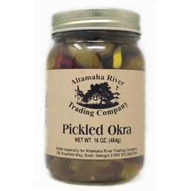 16oz Jar Pickled Eggs and Vegetables Altamaha River Trading Company (Pickled Okra)