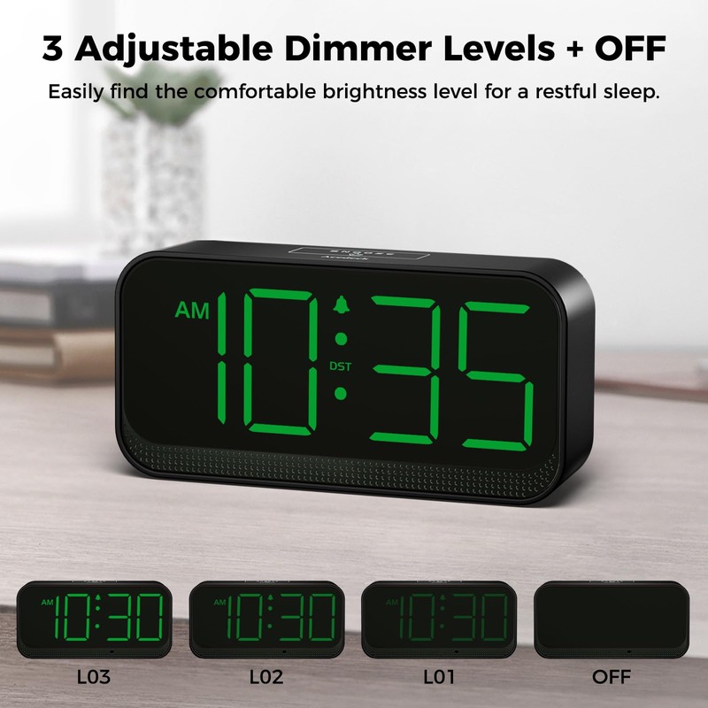 Battery Operated Digital Clock: Cordless Small Alarm Clock for Bedroom