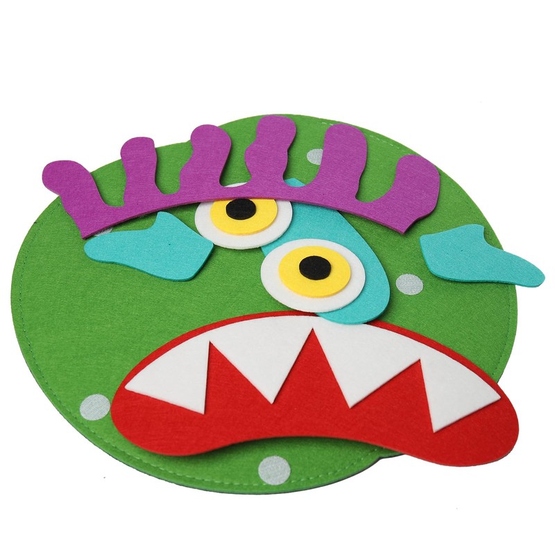 Go Away Big Green Monster Felt Hand Puppet, Detachable Eyes,