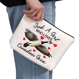 PYOUL Canadian Geese Lovers Gift Who Loves Canadian Geese Makeup Bag Canadian Geese Lady Cosmetic Bag Canadian Geese Mom Gift (Loves Canadian Geese Bag)