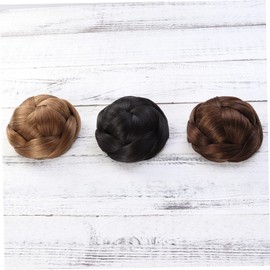 FOMIYES Donut Hair Bun Braided Wigs Bun Hair Pieces for Women Clip on Ponytails for Women Braided Updo Bun for Black Women Faux Hair Bun Braid Hair Bun Hair Chignon Bun Extension Bride Paw