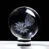 2.36in. Crstal Ball Engraved Butterfly and Flower Figurines Collectibale Paperweight