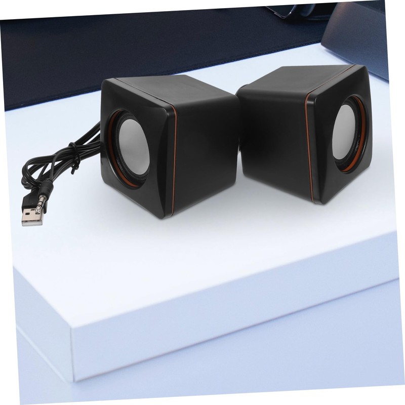 Operitacx 1Pair Mini USB Wired Speaker for Desktop Laptop Compact
