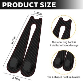 FALVFUN 2PCS Car Seat Hooks for Headrest, Leather Vehicle Seat Back Organization Hanger for Purses Bags, Automotive Interior Head Rest Storage Organizer Accessories, Universal Fit (Carbon Fiber, 2PCS)