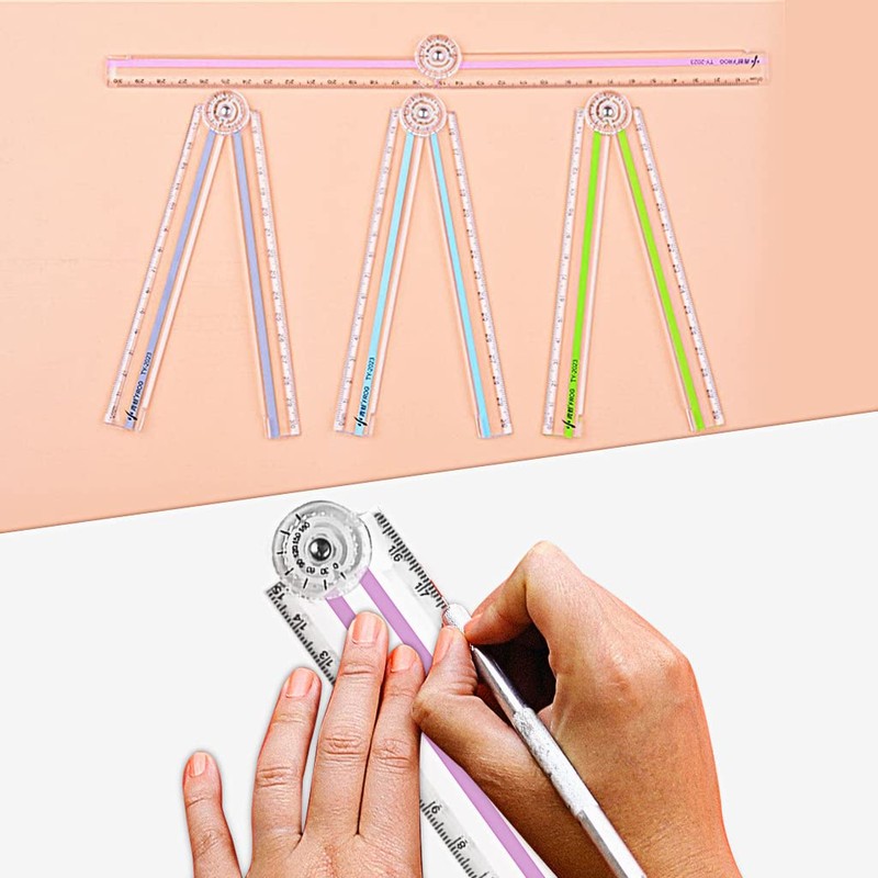 4 PCS Folding Rulers, 30cm Foldable Ruler 15cm Clear Rulers