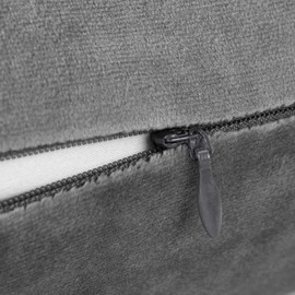 Mixhug Set of 2 Cozy Velvet Square Decorative Throw Pillow Covers for Couch and Bed, Grey, 18 x 18 Inches