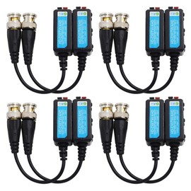 BNKENX 4 Pairs 1080P HD-AHD/TVI/CVI Passive HD Video Balun Transmitter Mini CCTV BNC Video Balun Transceiver Cable 5MP Split Joint Mini CCTV BNC with CCTV Surveillance Camera System